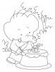 Elephant baby celebrating his birthday in jungle coloring pages