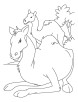 Baby camel with mother camel coloring pages