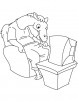 Camel watching tv coloring page