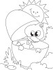 duckling playing hide and seek coloring page