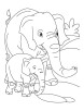 Elephant with Baby Elephant coloring pages