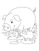 Pig and Piglet coloring page