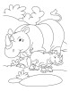 Rhinoceros and Baby Rhinoceros coloring page