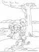 Alice in the garden coloring page