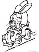 Bunny in hurry coloring page