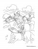 Horse racing coloring picture