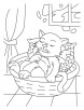 Cat in dreamland coloring pages
