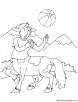 Centaur playing with ball coloring page
