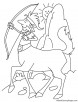 Centaur with a bow and arrow coloring page