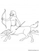 Centaur with bow and arrow coloring page