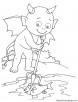 Devil fishing coloring page