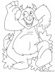 Devil running coloring page