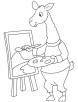Llama painting coloring page