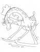 Giraffe looking smart coloring page