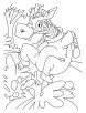 Jumping zebra coloring pages