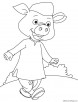 A villager pig coloring page