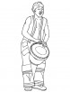 African musician playing drum coloring page