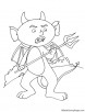 Angry devil with trident coloring page