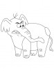 Angry elephant coloring page
