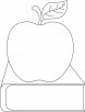 Apple and book coloring page