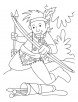 Man collecting arrow coloring page