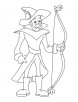 Man with archery bow coloring page