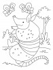 Armadillo playing with flies coloring pages