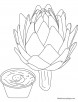 Artichoke with dipping sauce coloring pages