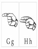 ASL with capital and small letter Gg Hh