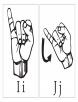 ASL with capital and small letter Ii Jj