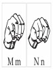 ASL with capital and small letter Mm Nn