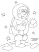 Astronauts examine the rock coloring pages