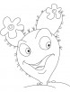 Baby cactus coloring page