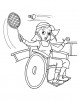 Badminton on wheelchair coloring page