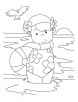 A girl with a beach ball coloring pages
