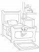 Vintage bed coloring pages