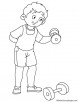 Biceps workout coloring page