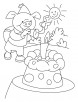 Piggy celebrating birthday in the park coloring pages