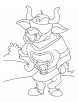 Bison roams around coloring pages