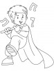 Boy playing flute coloring page