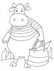 Buffalo buying vegetables coloring page