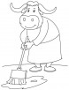 Bull mopping coloring page
