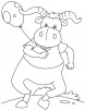 Bull pull coloring page
