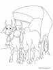 The cart harnessed by two bulls coloring pages