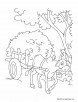 A bullock cart piled high with rice straw coloring pages