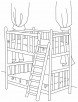 Bunk bed with stair coloring pages