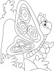 Butterfly thinking something coloring pages
