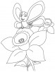 Butterfly on daffodil coloring page