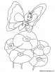 Butterfly on poppy coloring page