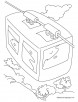 A top view of cable car coloring pages
